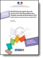 La couverture de la publication Identification des agents des trois versants de la fonction publique dans l'enquête annuelle de recensement 2011
