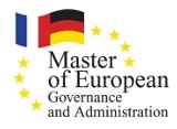 Le logo du Master européen de gouvernance et d'administration