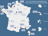 Carte de France des forums à la mobilité interministérielle